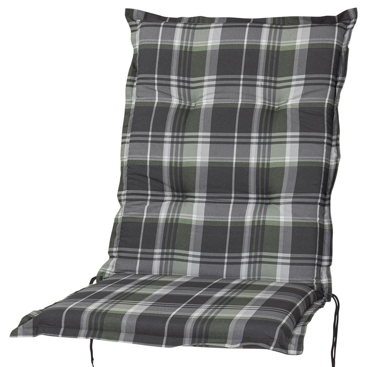 Auflage Hochlehner Usedom 10566-220 grün-grau kariert 120x50x8 cm Sun Garden - 1